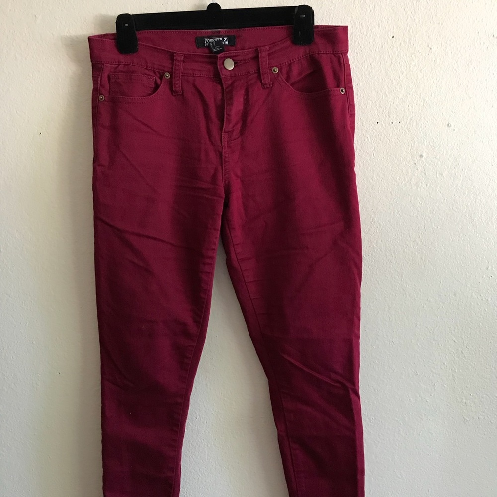 Burgundy jeans